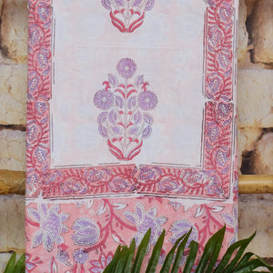 Pink Jaipuri Block Print Suit with Kota Dupatta
