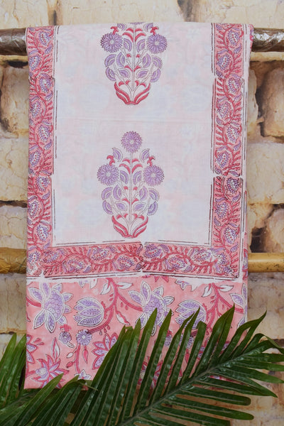 Pink Jaipuri Block Print Suit with Kota Dupatta