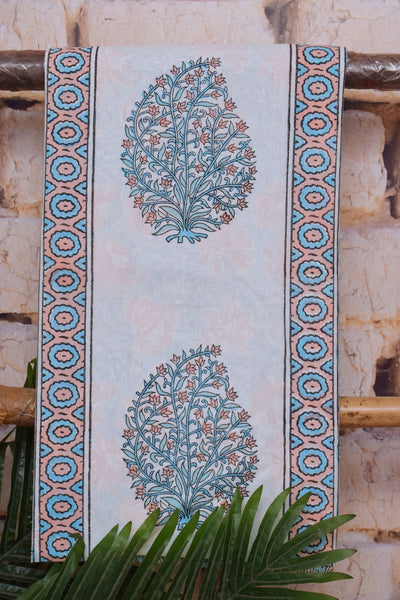 White Jaipuri Block Print Suit with Kota Dupatta