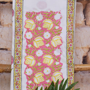 White Jaipuri Block Print Suit with Kota Dupatta