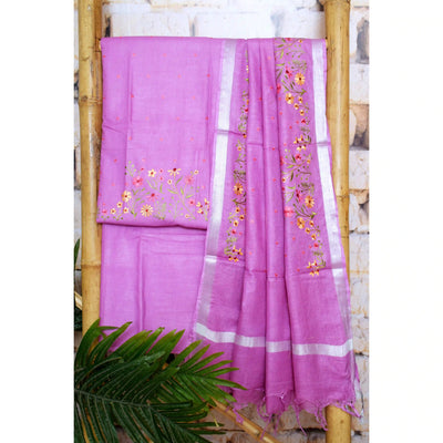 Linen Embroidered Suits | SSEthnics