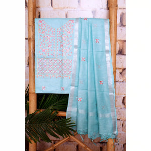 Linen Embroidered Suits | SSEthnics