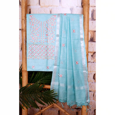 Linen Embroidered Suits | SSEthnics