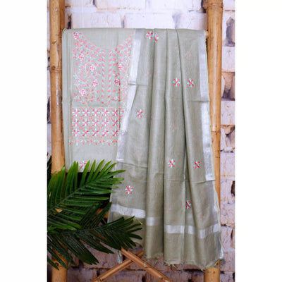 Linen Embroidered Suits | SSEthnics