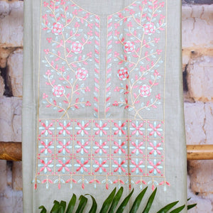 Linen Embroidered Suits | SSEthnics