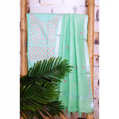 Linen Embroidered Suits | SSEthnics