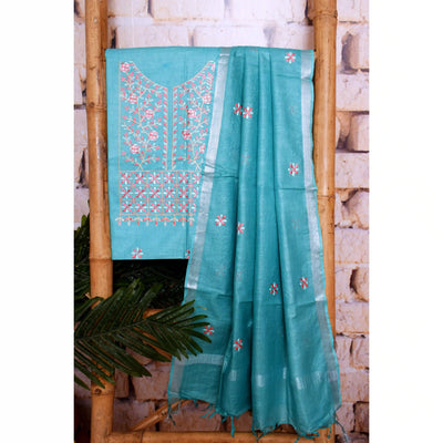 Linen Embroidered Suits | SSEthnics