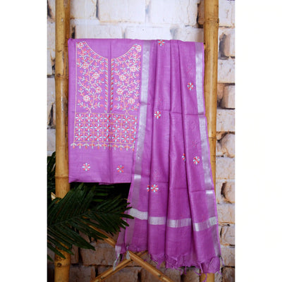 Linen Embroidered Suits | SSEthnics