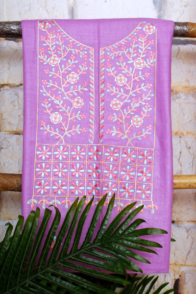 Linen Embroidered Suits | SSEthnics