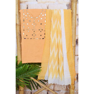 Mirror Work Bhagalpuri Ikat Dupatta Set - SSEthnics