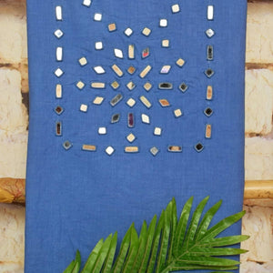 Mirror Work Bhagalpuri Ikat Dupatta Set - SSEthnics