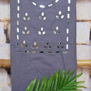 Mirror Work Bhagalpuri Ikat Dupatta Set - SSEthnics