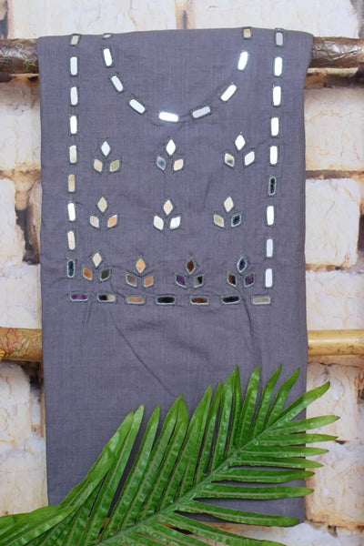 Mirror Work Bhagalpuri Ikat Dupatta Set - SSEthnics