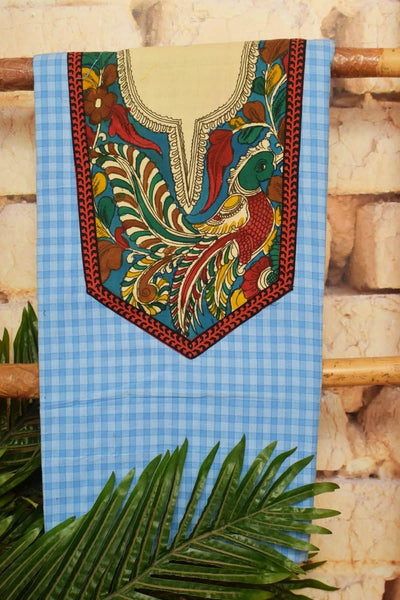 Pen Kalamkari Patchwork Cotton Suit