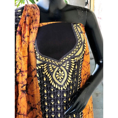 Kantha stitch salwar suit material hot sale