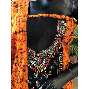 Kantha Hand Embroidered Cotton Suit with Batik