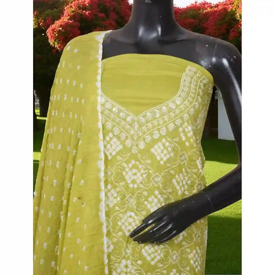 Bandhani Cotton Designer Suit with Embroidery