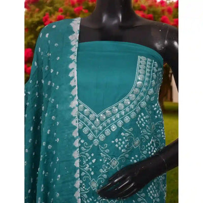 Bandhani Cotton Designer Suit with Embroidery