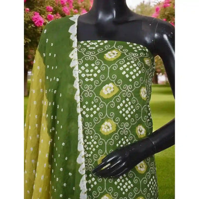 Bandhani Cotton Designer Suit with Embroidery