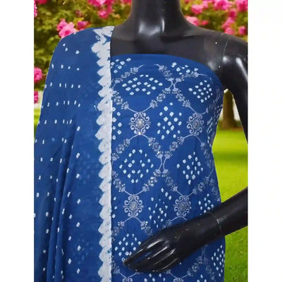 Bandhani Cotton Designer Suit with Embroidery