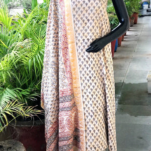 Banarasi Cotton Bagh Block Print Suit with Dupatta