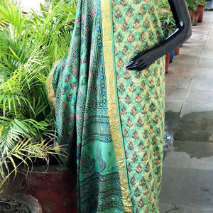 Banarasi Cotton Bagh Block Print Suit with Dupatta