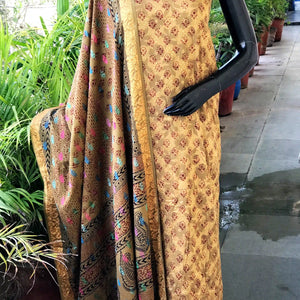 Banarasi Cotton Bagh Block Print Suit with Dupatta