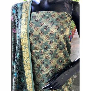 Banarasi Cotton Bagh Block Print Suit with Dupatta