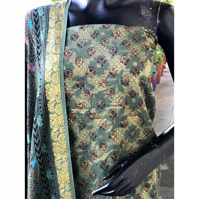 Banarasi Cotton Bagh Block Print Suit with Dupatta