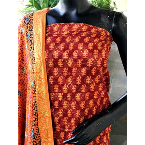 Banarasi Cotton Bagh Block Print Suit with Dupatta