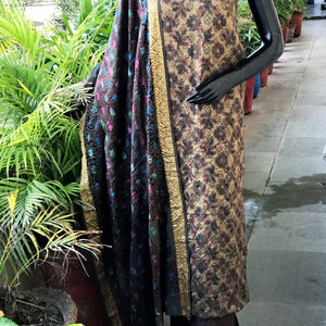 Banarasi Cotton Bagh Block Print Suit with Dupatta