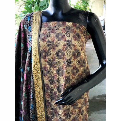 Banarasi Cotton Bagh Block Print Suit with Dupatta