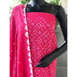 Bandhani Cotton Designer Suit with Embroidery