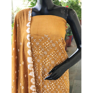 Bandhani Cotton Designer Suit with Embroidery