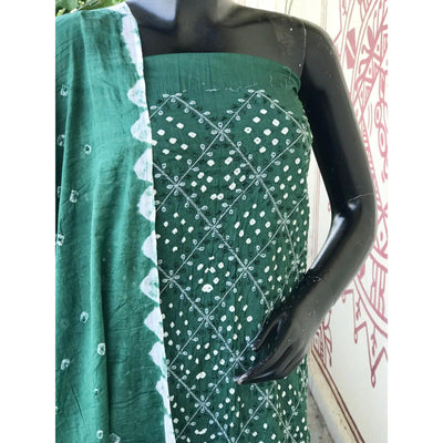Bandhani Cotton Designer Suit with Embroidery