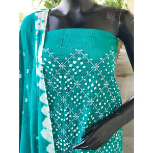 Bandhani Cotton Designer Suit with Embroidery