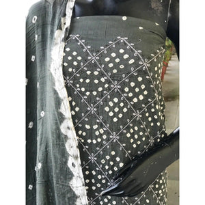 Bandhani Cotton Designer Suit with Embroidery