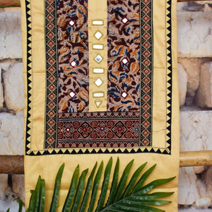 Brown Patchwork Kalamkari Block Print Suit