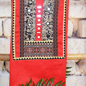 Brown Patchwork Kalamkari Block Print Suit