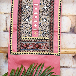 Brown Patchwork Kalamkari Block Print Suit