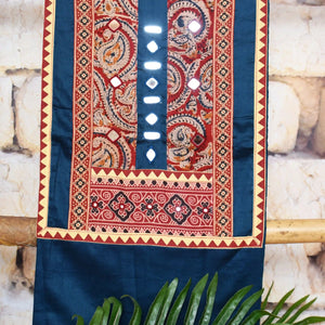 Brown Patchwork Kalamkari Block Print Suit