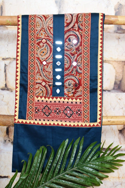 Brown Patchwork Kalamkari Block Print Suit