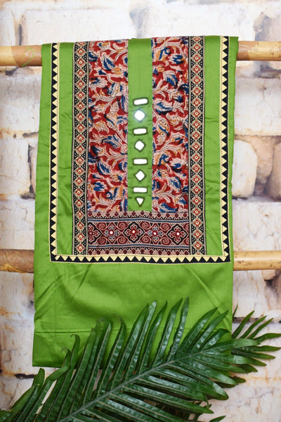 Brown Patchwork Kalamkari Block Print Suit