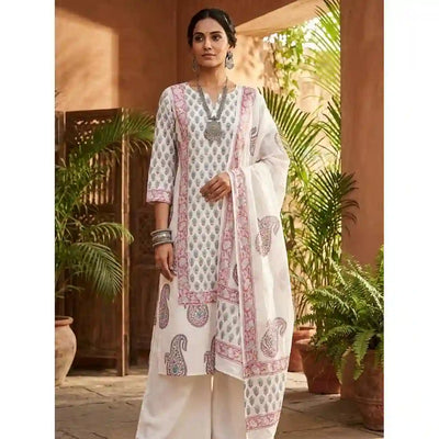 White Jaipuri Block Print Designer Kurti