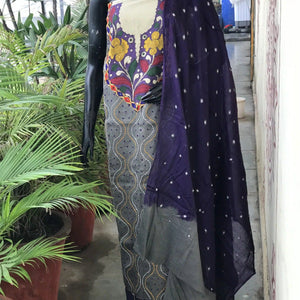 Bandhani Cotton Designer Suit with Pen Kalamkari