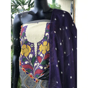 Bandhani Cotton Designer Suit with Pen Kalamkari