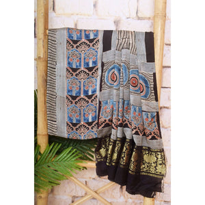 Black Special Ajrakh Modal Silk Two Piece Set with Nakshi Pallu Dupatta