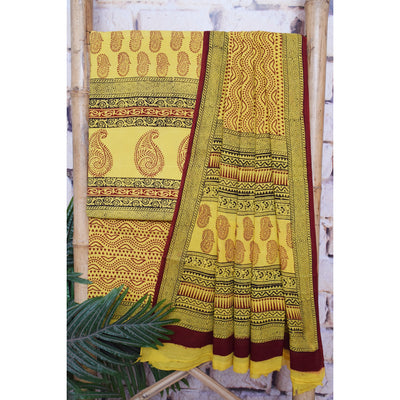 Yellow Bagh Cotton Panelled Suit