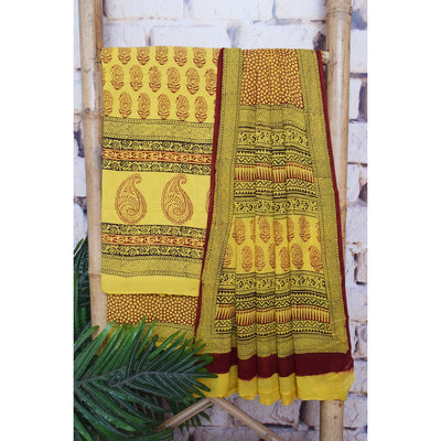 Yellow Bagh Cotton Panelled Suit