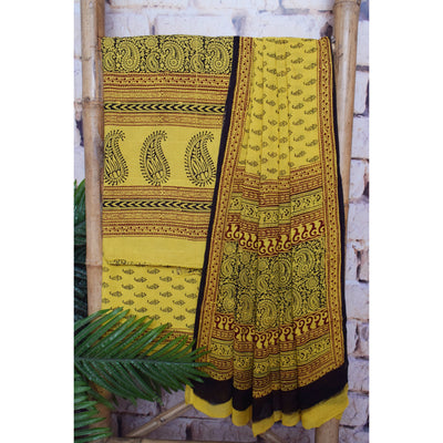 Yellow Bagh Cotton Panelled Suit